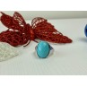 Sky Jewelry Серебряное кольцо с голубой Бирюзой