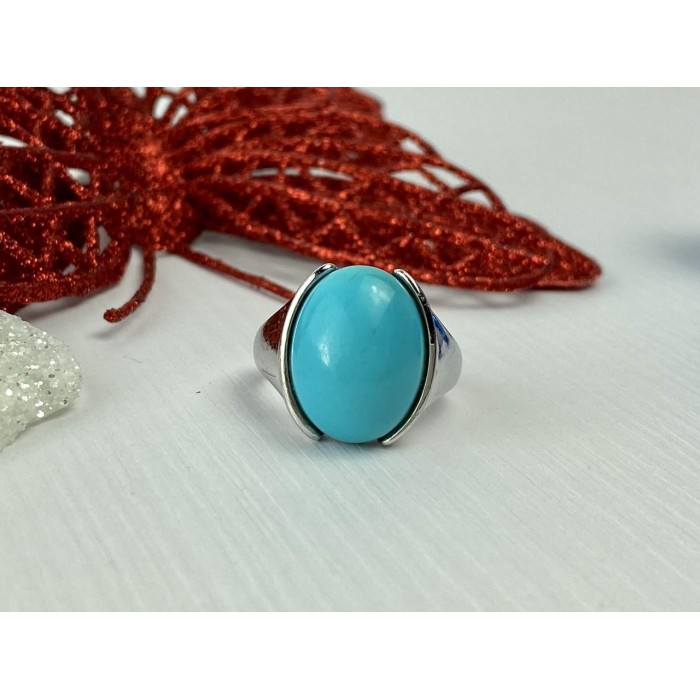 Sky Jewelry Серебряное кольцо с голубой Бирюзой