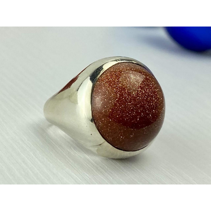 Sky Jewelry Серебряное кольцо с камнем Авантюрин 925 проба