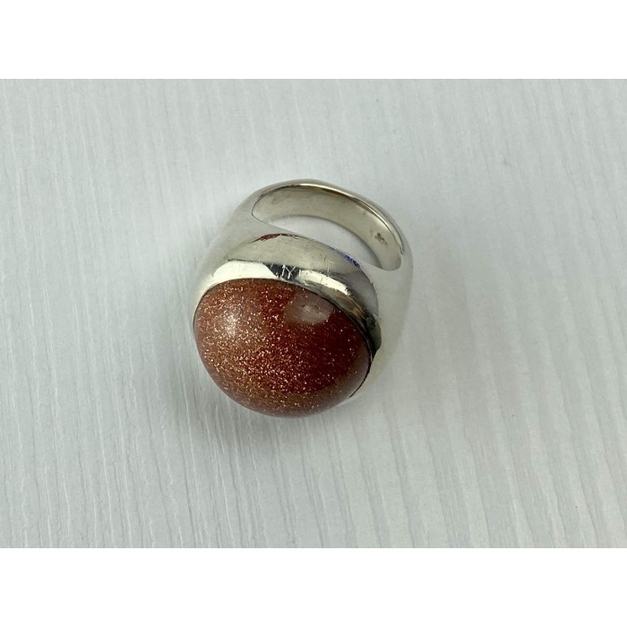 Sky Jewelry Серебряное кольцо с камнем Авантюрин 925 проба