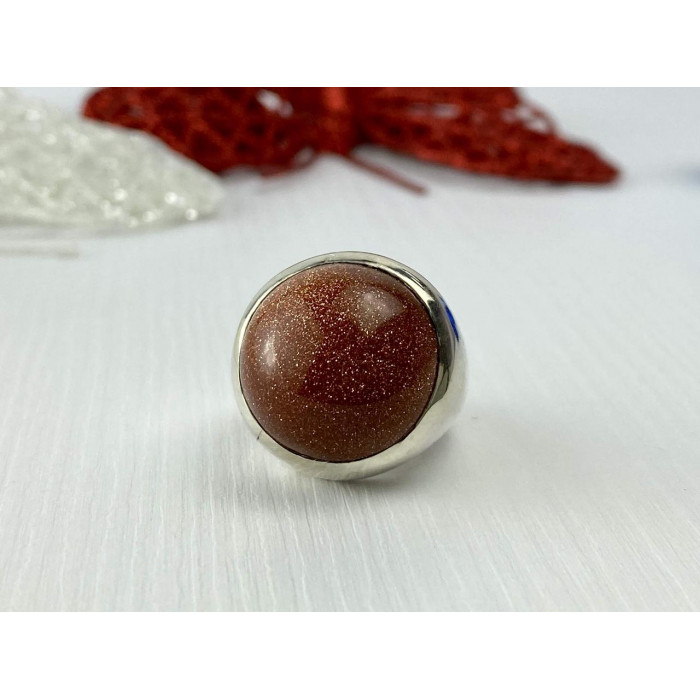 Sky Jewelry Серебряное кольцо с камнем Авантюрин 925 проба