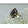 Sky Jewelry Серебряное кольцо с Фиолетовым Турмалином и камнями Морион