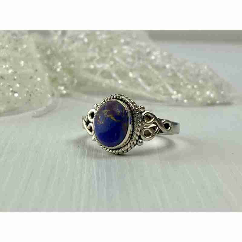 Sky Jewelry Винтажное Серебряное кольцо 925 пробы с камнем Яшма