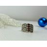 Sky Jewelry Серебряное кольцо с камнями Спессартин и Морион