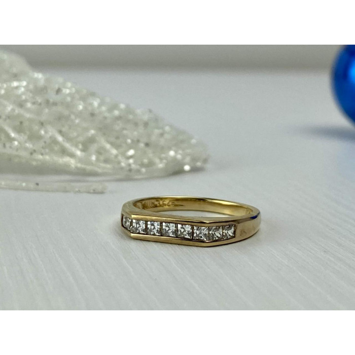 Sky Jewelry Серебряное кольцо в позолоте 925 пробы с Фианитами