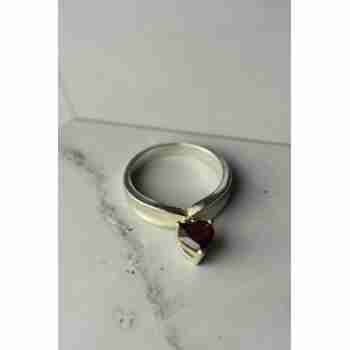 Sky Jewelry Серебряное кольцо 925 проба  с камнем Альмандин   *Сердце Альмандина*
