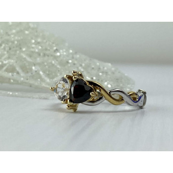 Sky Jewelry Серебряное кольцо 925 проба с камнем Альмандин и Шпинель *Сердца*