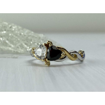 Sky Jewelry Серебряное кольцо 925 проба с камнем Альмандин и Шпинель *Сердца*