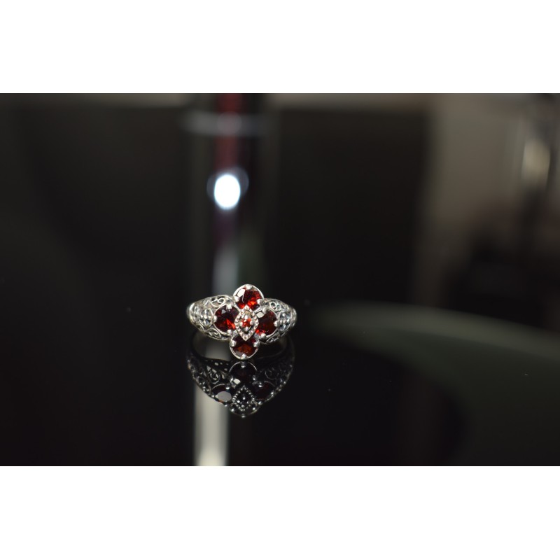 Sky Jewelry Серебряное кольцо 925 проба с Альмандином