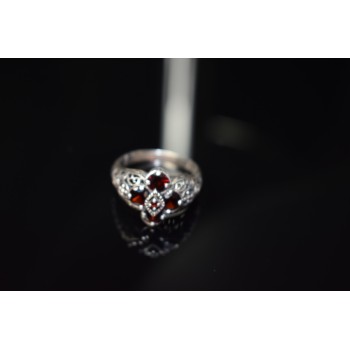 Sky Jewelry Серебряное кольцо 925 проба с Альмандином