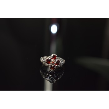 Sky Jewelry Серебряное кольцо 925 проба с Альмандином