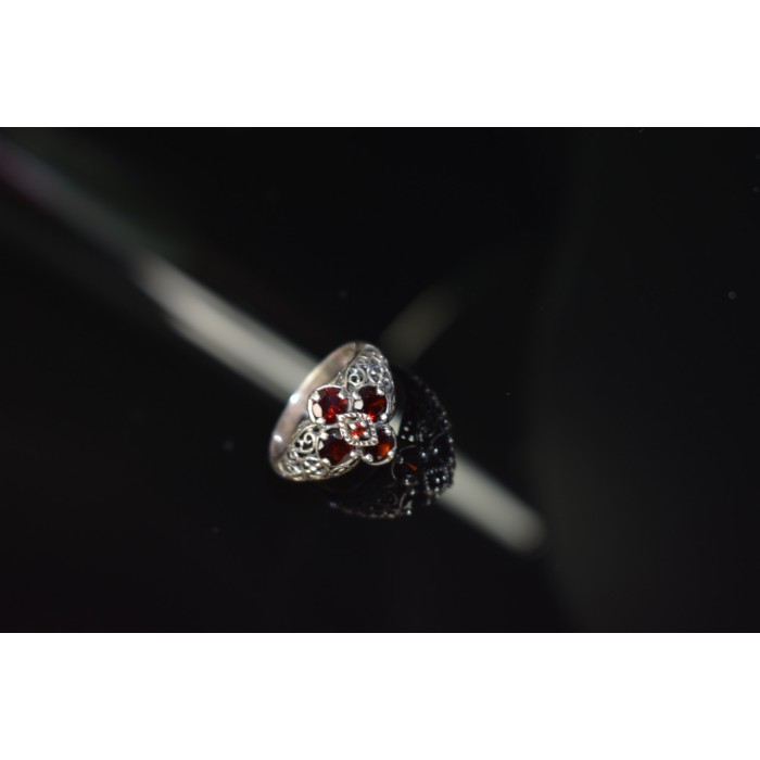 Sky Jewelry Серебряное кольцо 925 проба с Альмандином