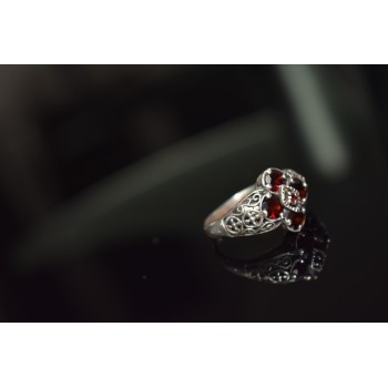 Sky Jewelry Серебряное кольцо 925 проба с Альмандином