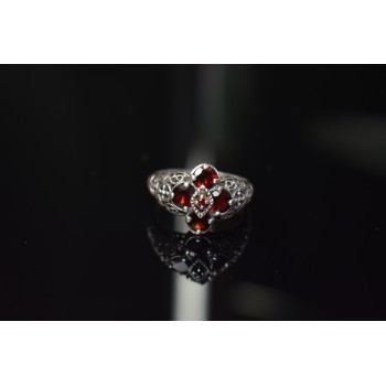 Sky Jewelry Серебряное кольцо 925 проба с Альмандином