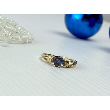 Sky Jewelry Золотое кольцо с Александритом и Бриллиантами 14К (585 проба)