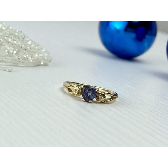 Sky Jewelry Золотое кольцо с Александритом и Бриллиантами 14К (585 проба)