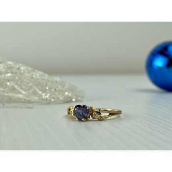 Sky Jewelry Золотое кольцо с Александритом и Бриллиантами 14К (585 проба)