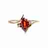 Sky Jewelry Золотое Кольцо 10К (417 проба) с Гранатом и Бриллиантами