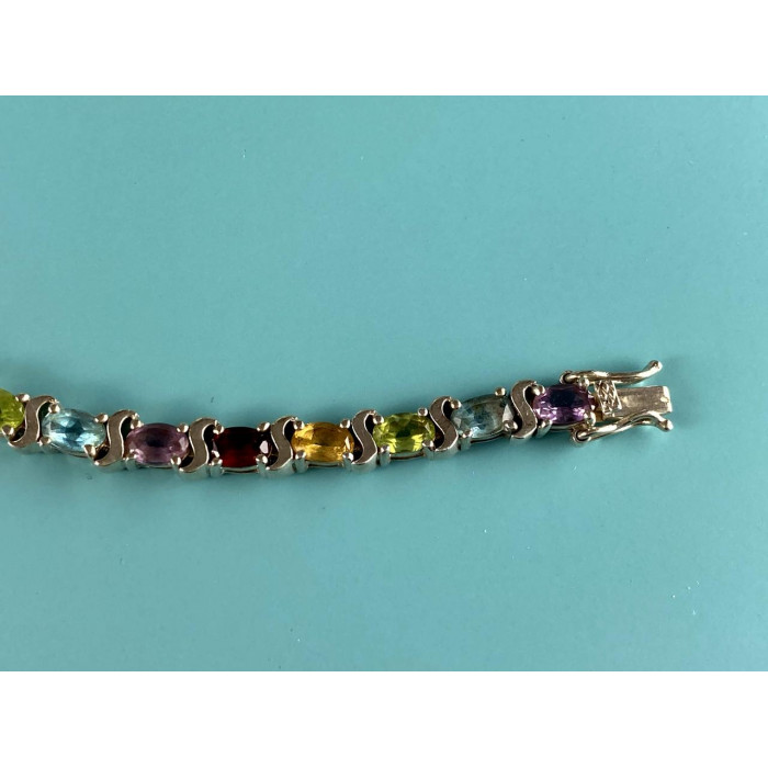 Sky Jewelry Серебряный Браслет 925 пробы с разноцветными камнями