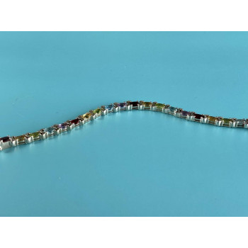 Sky Jewelry Серебряный Браслет 925 пробы с разноцветными камнями
