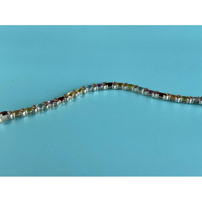 Sky Jewelry Серебряный Браслет 925 пробы с разноцветными камнями