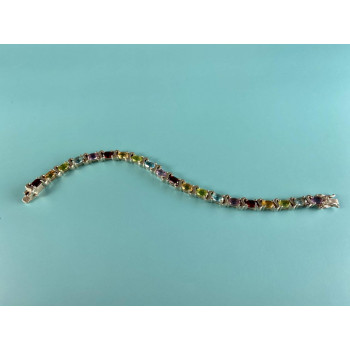 Sky Jewelry Серебряный Браслет 925 пробы с разноцветными камнями