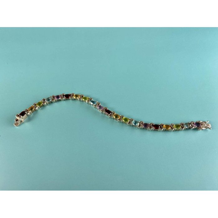 Sky Jewelry Серебряный Браслет 925 пробы с разноцветными камнями