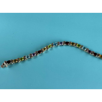 Sky Jewelry Серебряный Браслет 925 пробы с разноцветными камнями