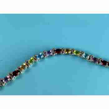 Sky Jewelry Серебряный Браслет 925 пробы с разноцветными камнями