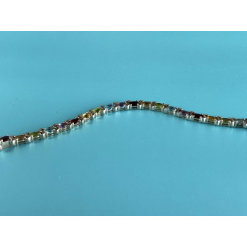 Sky Jewelry Серебряный Браслет 925 пробы с разноцветными камнями