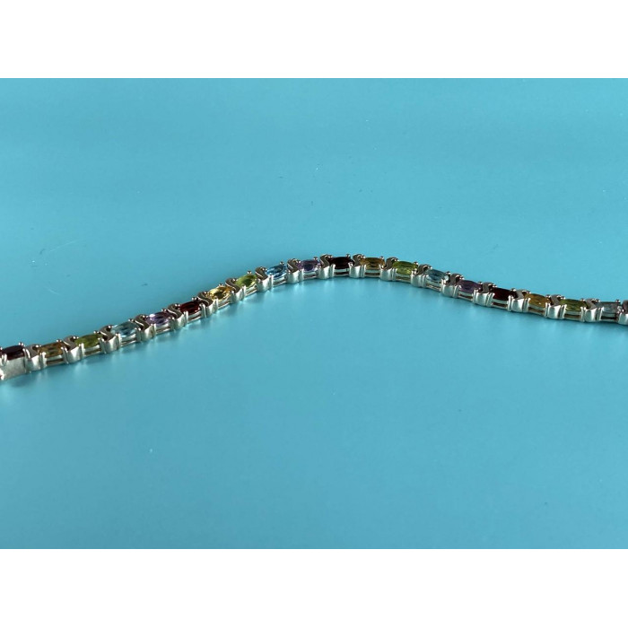 Sky Jewelry Серебряный Браслет 925 пробы с разноцветными камнями