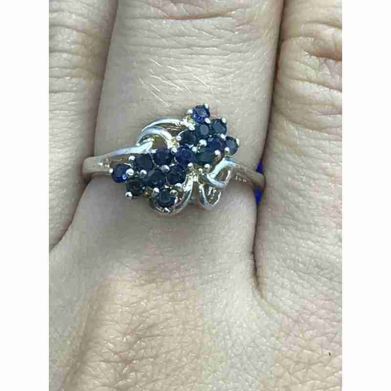 Sky Jewelry Серебряное кольцо с сапфирами