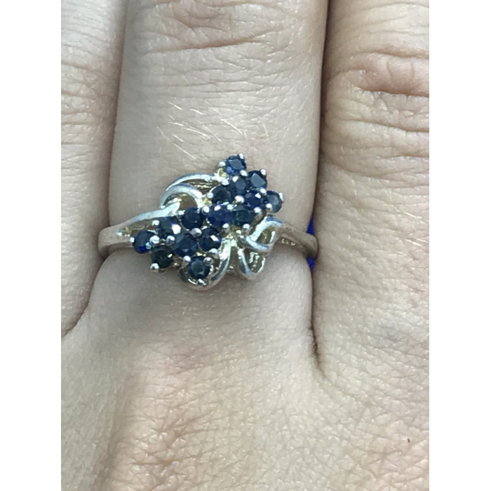 Sky Jewelry Серебряное кольцо с сапфирами