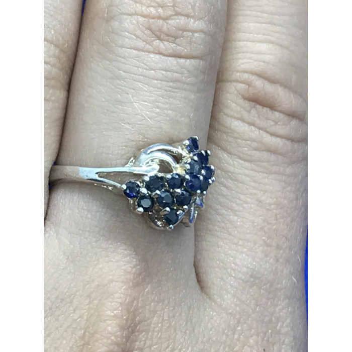 Sky Jewelry Серебряное кольцо с сапфирами