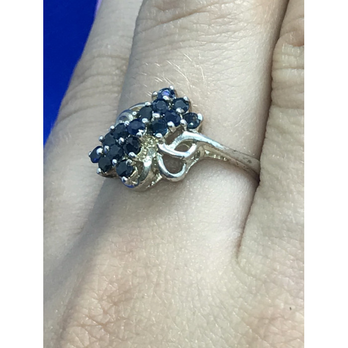 Sky Jewelry Серебряное кольцо с сапфирами