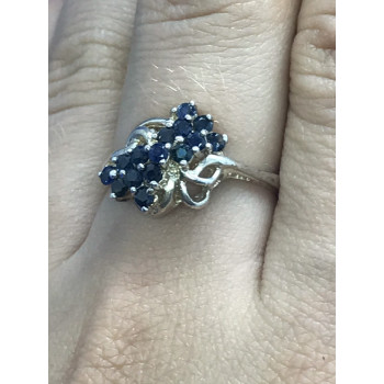 Sky Jewelry Серебряное кольцо с сапфирами