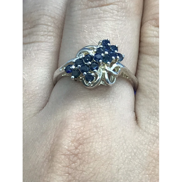 Sky Jewelry Серебряное кольцо с сапфирами