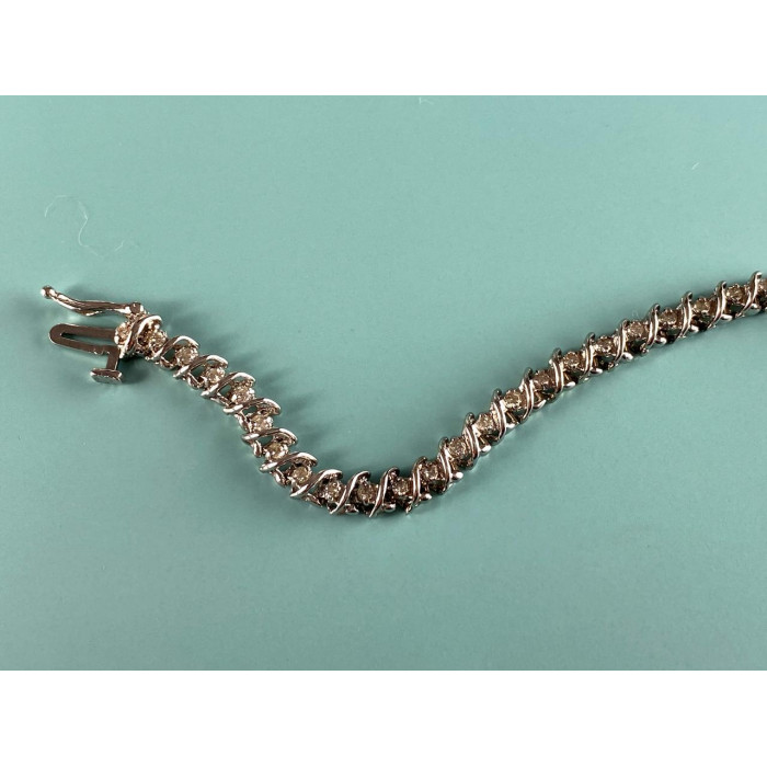 Sky Jewelry Золотой Браслет 14К (585 проба ) с Белым Сапфиром