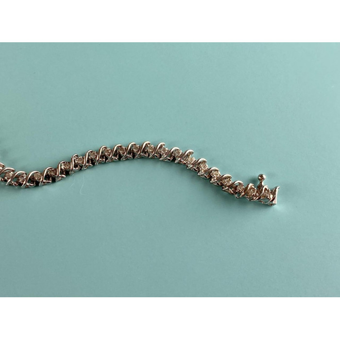 Sky Jewelry Золотой Браслет 14К (585 проба ) с Белым Сапфиром