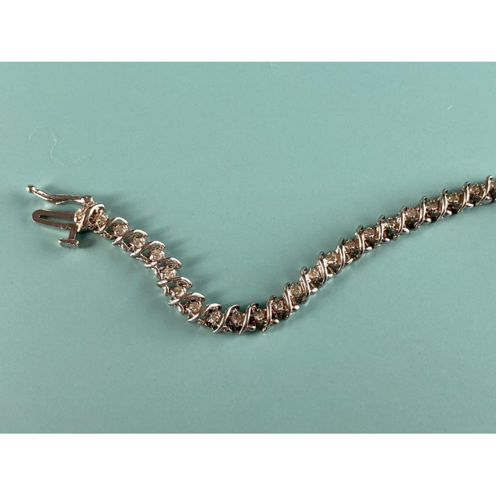 Sky Jewelry Золотой Браслет 14К (585 проба ) с Белым Сапфиром