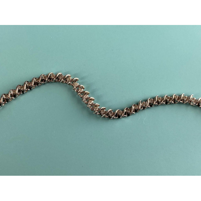 Sky Jewelry Золотой Браслет 14К (585 проба ) с Белым Сапфиром