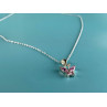 Sky Jewelry Серебряная цепочка с кулоном розовые Фианиты *Бабочка*