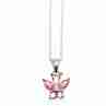 Sky Jewelry Серебряная цепочка с кулоном розовые Фианиты *Бабочка