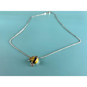 Sky Jewelry Цепочка с кулоном фианит и эмаль *Пчела*