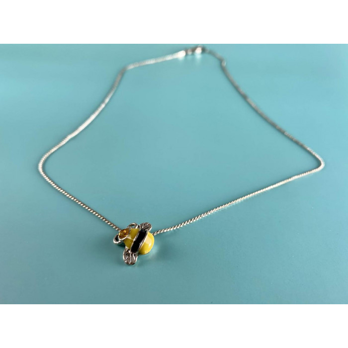 Sky Jewelry Цепочка с кулоном фианит и эмаль *Пчела*