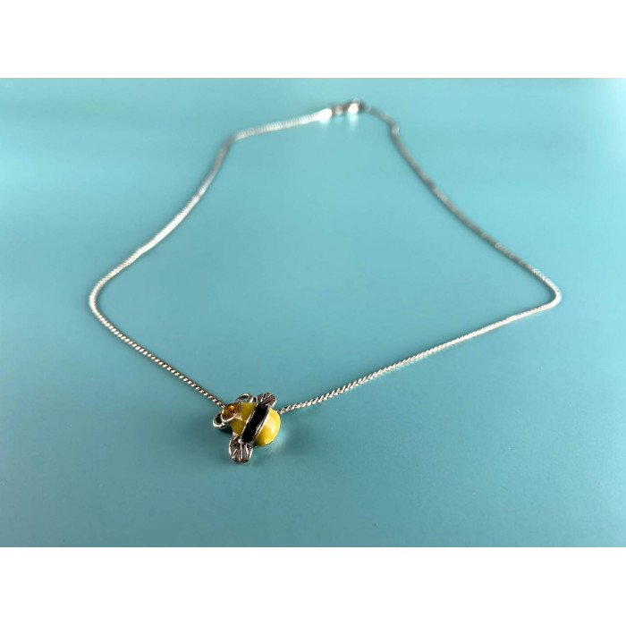 Sky Jewelry Цепочка с кулоном фианит и эмаль *Пчела*