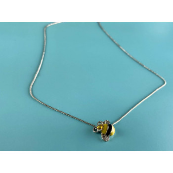 Sky Jewelry Цепочка с кулоном фианит и эмаль *Пчела*