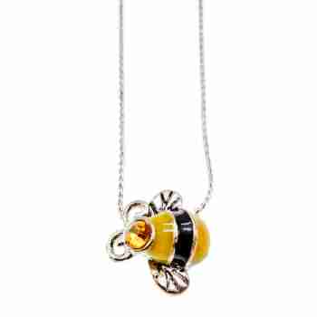 Sky Jewelry Цепочка с кулоном фианит и эмаль *Пчела