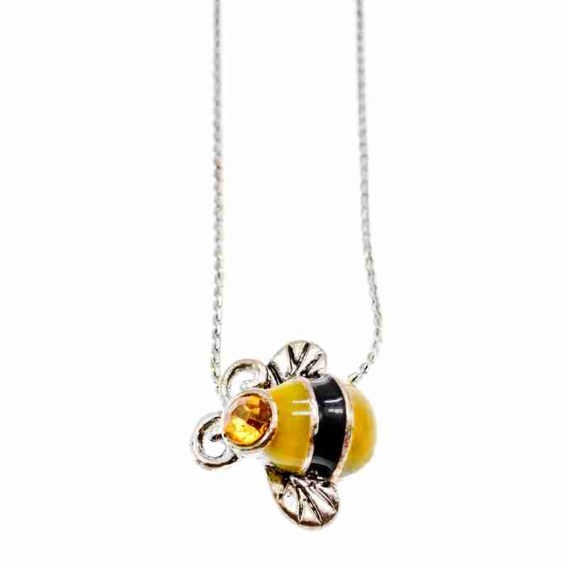 Sky Jewelry Цепочка с кулоном фианит и эмаль *Пчела