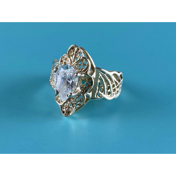 Sky Jewelry Ажурное Серебряное кольцо 925 пробы с Фианитом